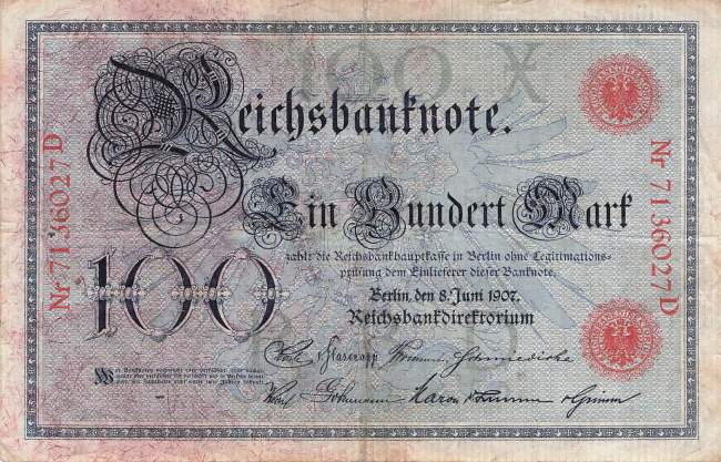 100 Mark 1907 ro.30 X/D